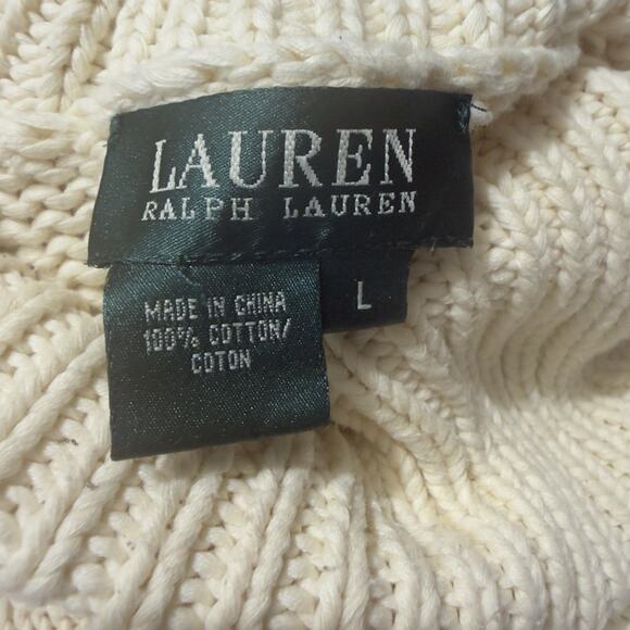 Lauren Ralph Lauren Women’s L Cable-Knit Turtleneck Sweater Preppy ,Ivy League - Picture 9 of 13